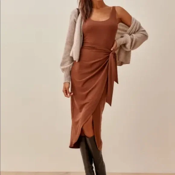 Reformation Kaila Dress - Chestnut S - Picture 5 of 6